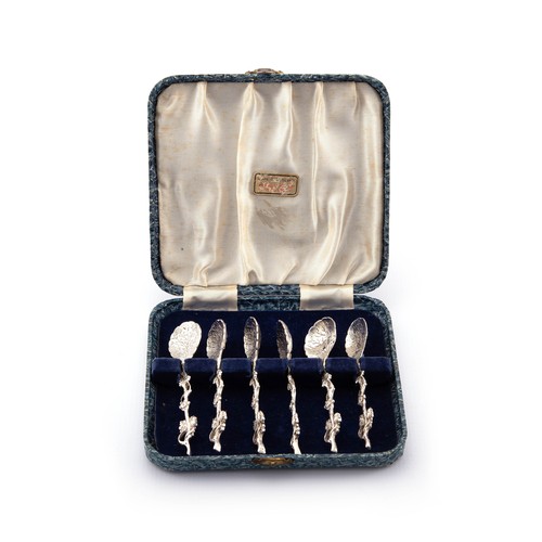 498 - A CASED SET OF SIX ELECTROPLATE TEASPOONS