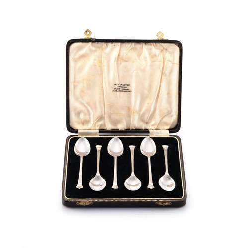 452 - A CASED SET OF SIX EDWARD VIII SILVER COFFEE SPOONS, WILLIAM SUCKLING LTD, BIRMINGHAM, 1936