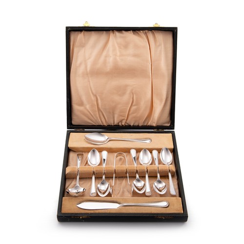 493 - A CASED ELECTROPLATE TEA CUTLERY SET