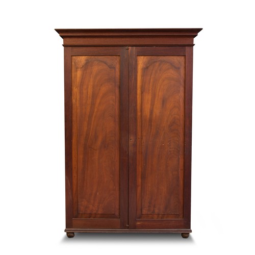 160 - A MAHOGANY WARDROBE