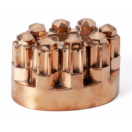 972 - A COPPER JELLY MOULD