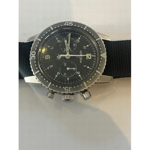 744 - A GENTLEMAN'S LEMANIA MILITARY PILOTS CHRONOGRAPH WRISTWATCH