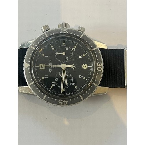 744 - A GENTLEMAN'S LEMANIA MILITARY PILOTS CHRONOGRAPH WRISTWATCH