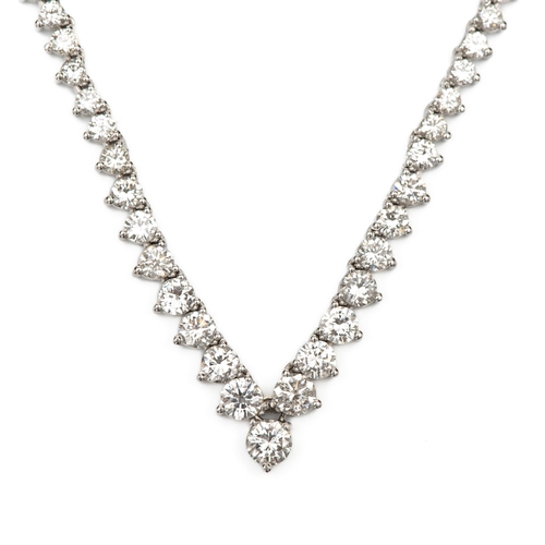 1007 - A NATURAL DIAMOND TENNIS NECKLACE, 5.50 CARATS