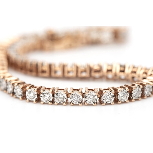 1011 - A NATURAL DIAMOND TENNIS BRACELET, 2.01 CARATS