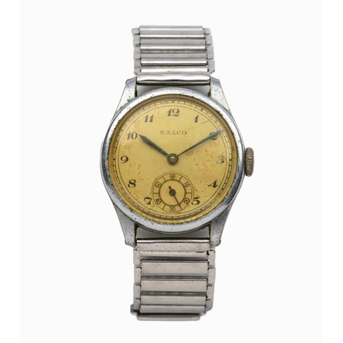 296 - A STAINLESS-STEEL WRISTWATCH, RALCO