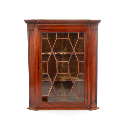 470 - A GEORGE-III MAHOGANY HANGING CORNER CABINET