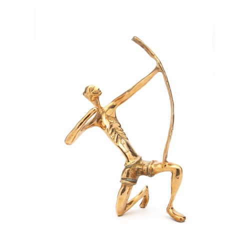 331 - A BRASS SCULPTURE OF AN ARCHER