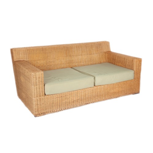 459 - A CANE VERANDAH SOFA