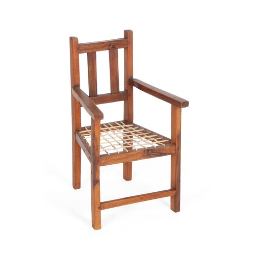 484 - A SOUTH AFRICAN FRUITWOOD CHILD'S ARMCHAIR