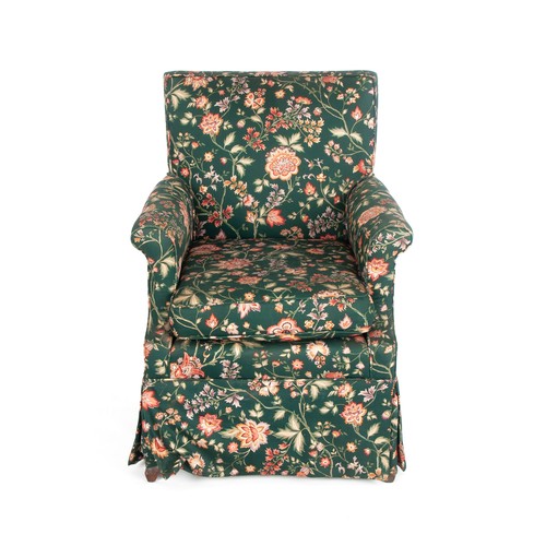 489 - A CHINTZ UPHOLSTERED ARMCHAIR