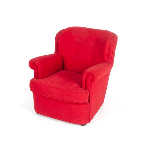 500 - AN UPHOLSTERED ARMCHAIR