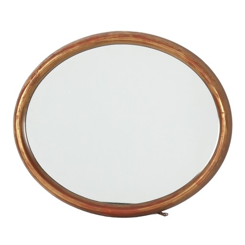 501 - AN OVAL GILT-WOOD WALL MIRROR