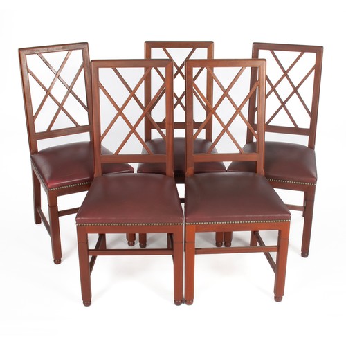 502 - A SET OF SIX MAHOGANY DINING CHAIRS