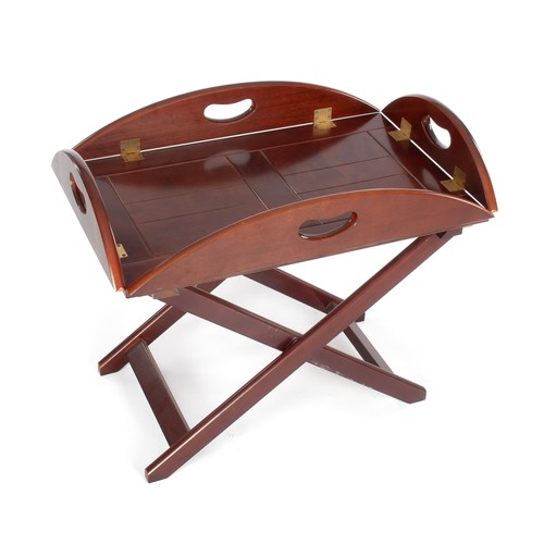 503 - A MAHOGANY BUTLERS TRAY ON STAND