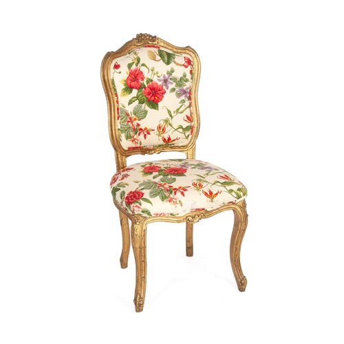 504 - A FRENCH-STYLE GILTWOOD SIDE CHAIR