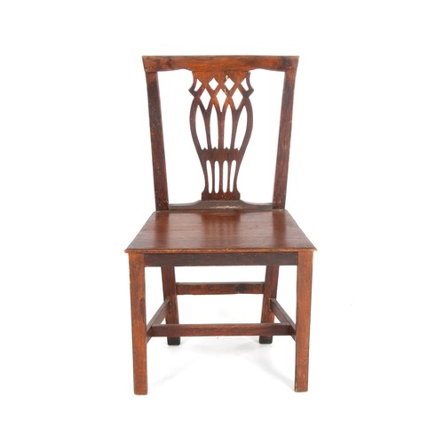 516 - AN OAK HALL CHAIR