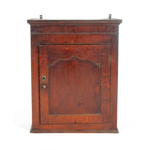 571 - AN OAK HANGING CABINET, 19TH CENTURY