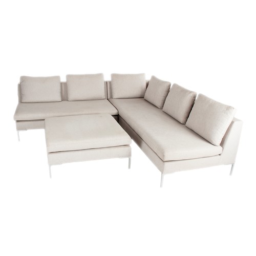 457 - TWO SOFAS AND AN OTTOMAN