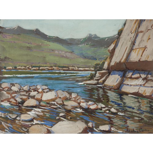 316 - Sydney Carter (South African 1874 - 1945) RIVER SCENE WITH ROCKS