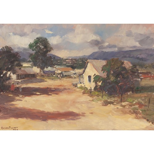 405 - Adriaan Hendrik Boshoff (South African 1935 – 2007) FIGURES WALKING TOWARDS THE TOWN