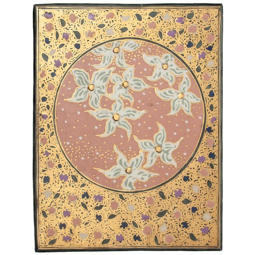 273 - Esias Bosch (South African 1923 - 2010) CERAMIC TILE WITH PINK FLORAL CENTER & Esias Bosch (Delu... 