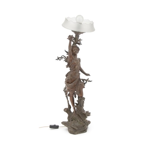 240 - A SPELTER TABLE LAMP