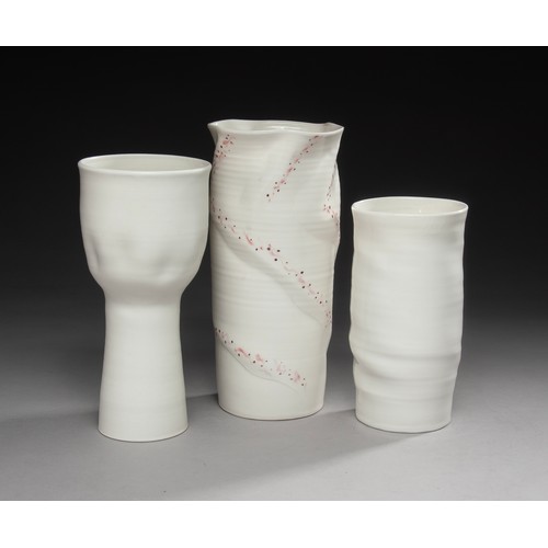 261 - THREE GLAZED CERAMIC VASES