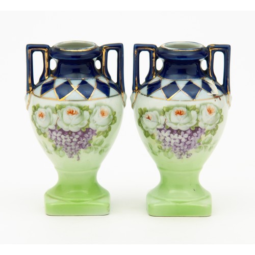 260 - TWO SMALL CERAMIC PAINTED URNS