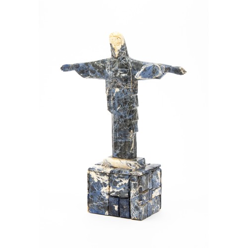 381 - A SIMULATED LAPIS LAZULI FIGURINE OF JESUS CHRIST