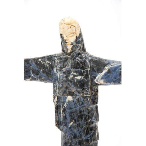 381 - A SIMULATED LAPIS LAZULI FIGURINE OF JESUS CHRIST