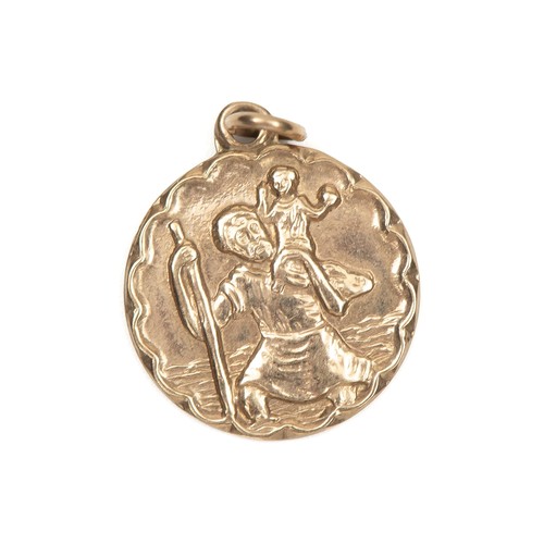 960 - A GOLD ST CHRISTOPHER PENDANT