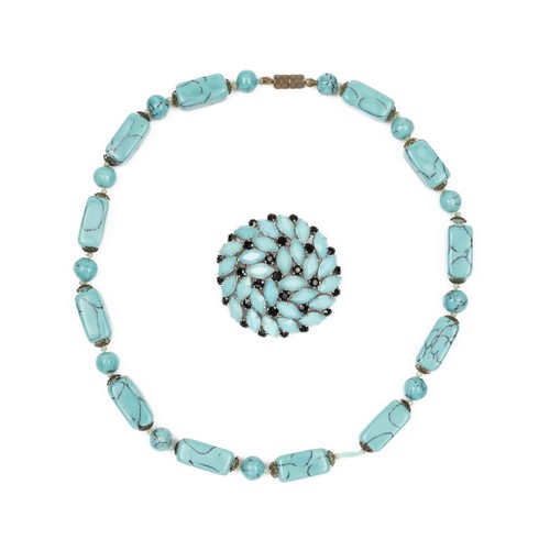 877 - A SET OF TURQUOISE COSTUME JEWELLERY