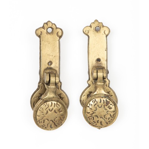 109 - A PAIR OF BRASS DOOR KNOCKERS