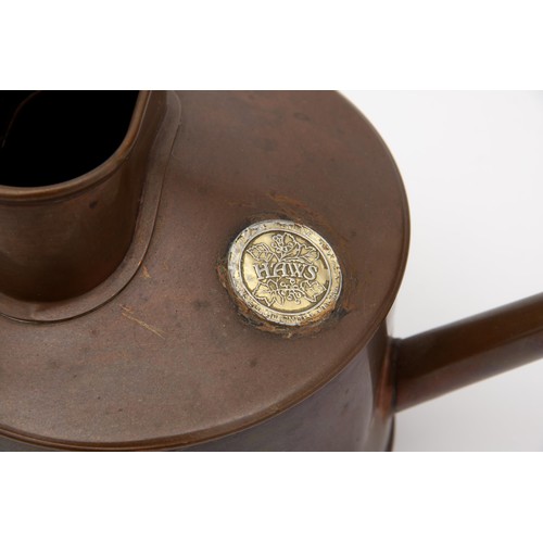 83 - A COPPER WATERING CAN, HAWS LONDON, 20TH CENTURY