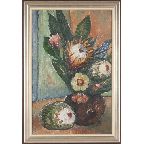 267 - Pranas Domsaitis (South African 1880 - 1965) STILL LIFE OF PROTEAS