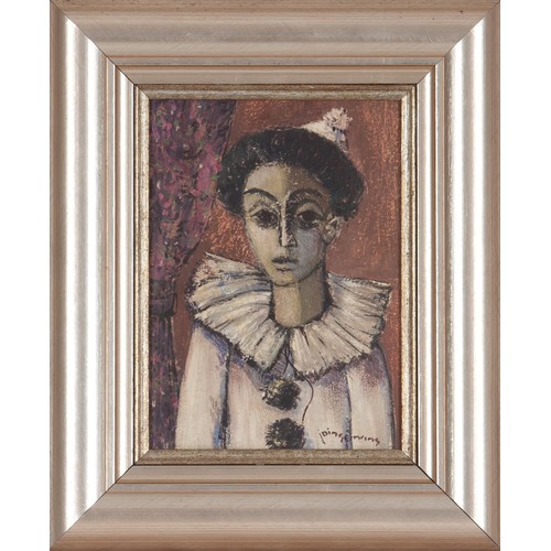 297 - Jan (Johannes Wilhelmus) Dingemans (South African 1921 - 2001) PORTRAIT OF PIERROT FIGURE