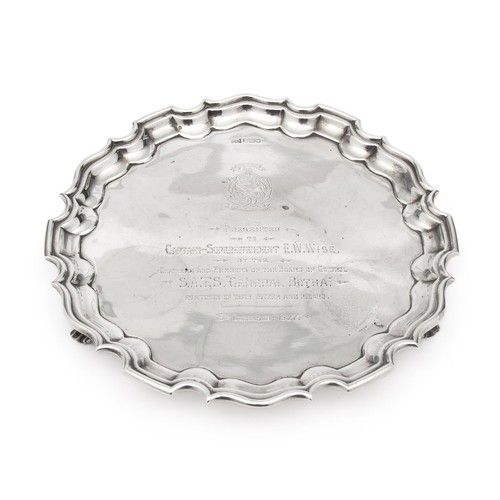 736 - A GEORGE V SILVER SALVER, MAPPIN AND WEBB LTD, LONDON, 1918