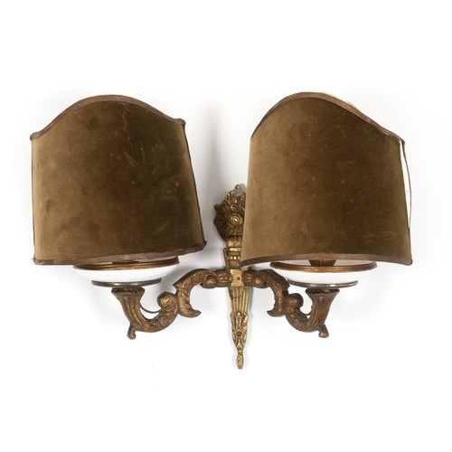 412 - A GILT-METAL TWO LIGHT SCONCE