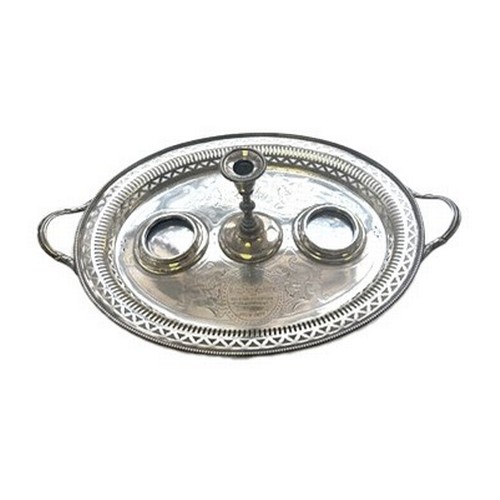 746 - A SILVER INKSTAND