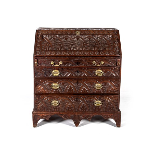 AN OAK BUREAU, 18TH CENTURY