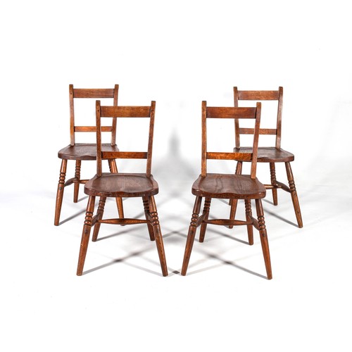 427 - A SET OF FOUR OAK DINING CHAIRS, 20TH CENTURY