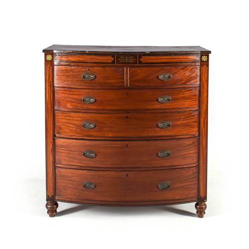 430 - A REGENCY MAHOGANY AND INLAID CHEST-OF-DRAWERS