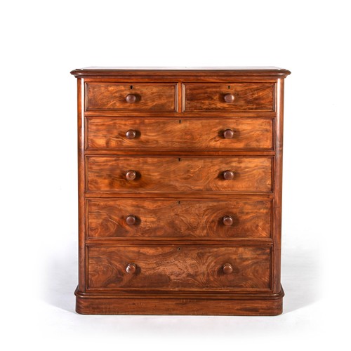 432 - A MAHOGANY CHEST-OF-DRAWERS, 19TH CENTURY