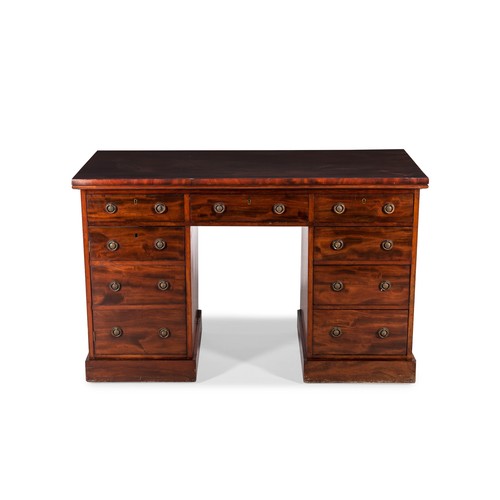 466 - A MAHOGANY PEDESTAL DESK, MODERN