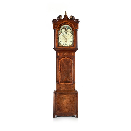 54 - A WALNUT AND INLAID LONGCASE CLOCK