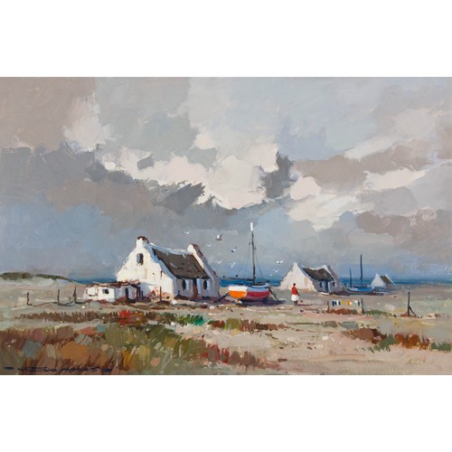 680 - Wessel Marais (South African 1935 - 2009) FISHERMENS COTTAGES