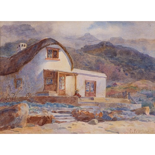 686 - Constance Penstone (South African 1865 - 1963) HOME IN THE MOUNTAINS