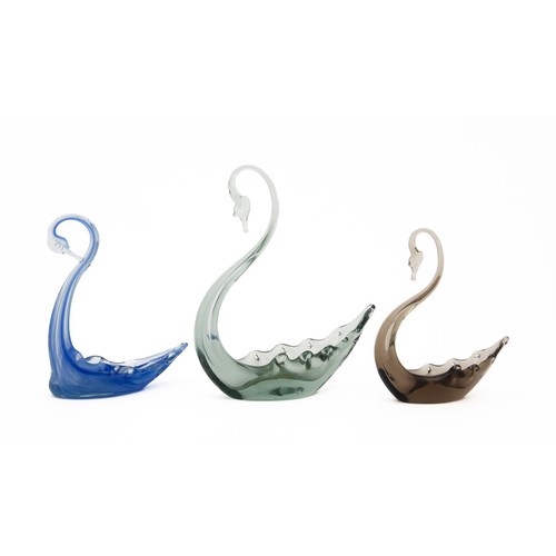 325 - THREE MURANO GLASS SWANS