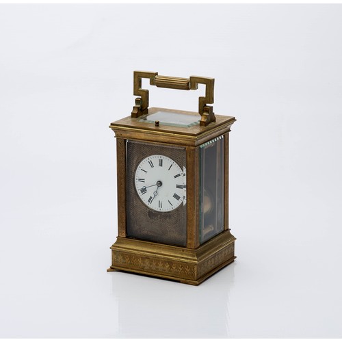 56 - A BRASS CARRIAGE CLOCK